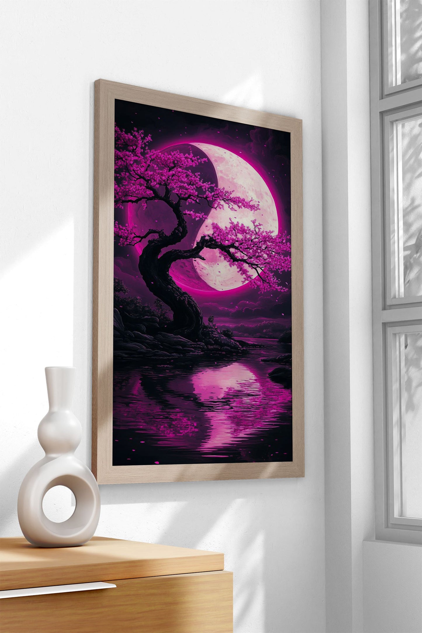 Blossomed Yin and Yang Asian Style Poster | Wall Art for Home & Office | High-Quality Print
