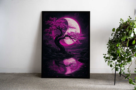 Blossomed Yin and Yang Asian Style Poster | Wall Art for Home & Office | High-Quality Print