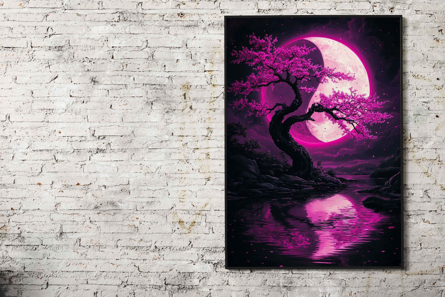 Blossomed Yin and Yang Asian Style Poster | Wall Art for Home & Office | High-Quality Print