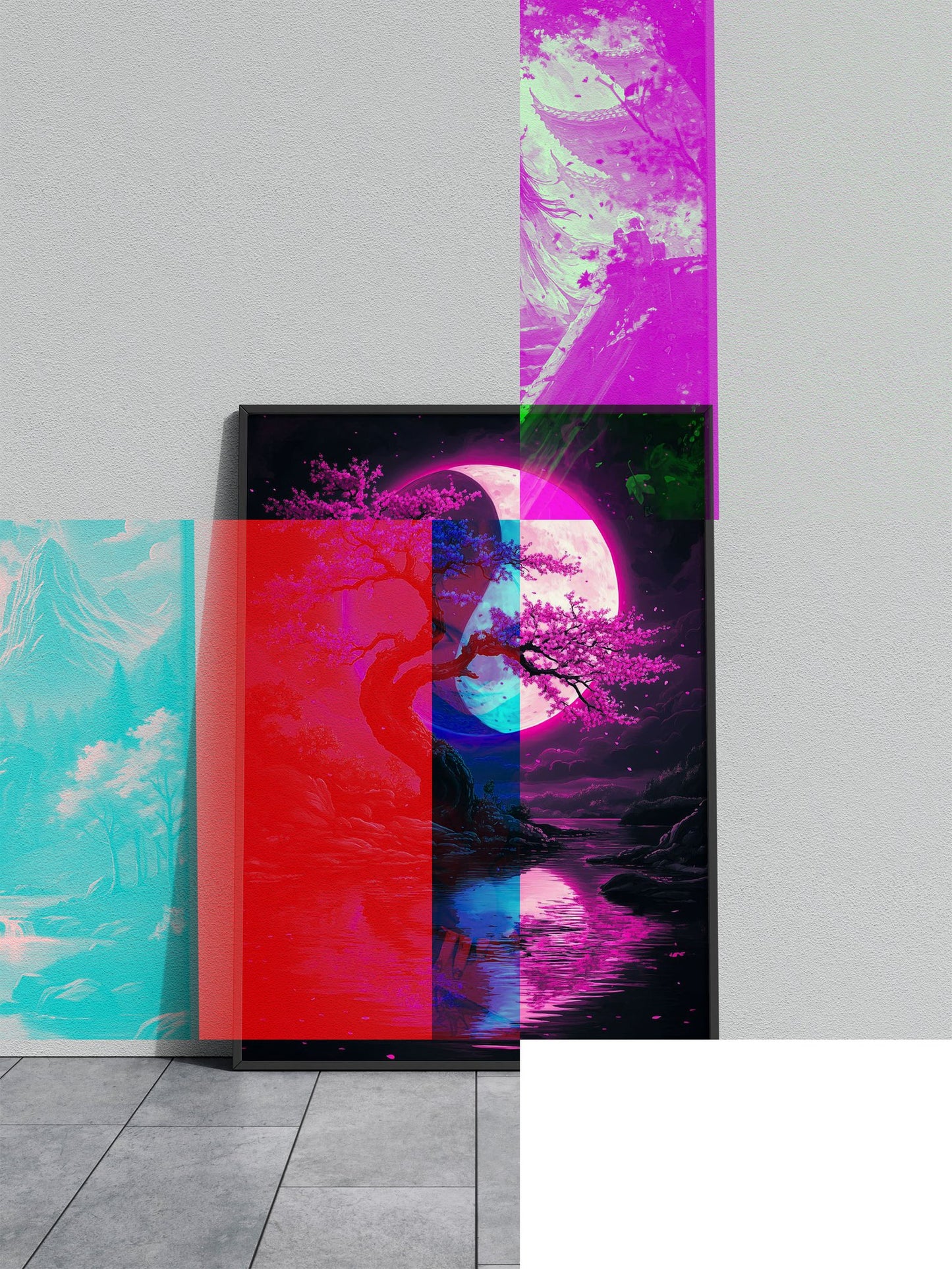 Blossomed Yin and Yang Asian Style Poster | Wall Art for Home & Office | High-Quality Print