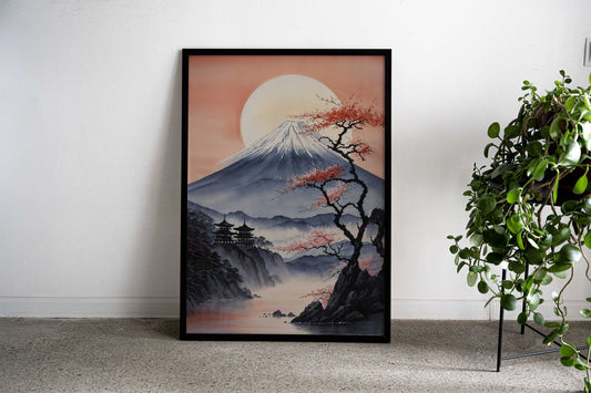 Blossoming Beauty by Fuji Asian Style Poster | Wall Art for Home & Office | High-Quality Print