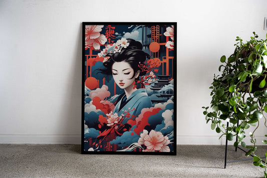 Blossoming Dreams Asian Style Poster | Wall Art for Home & Office | High-Quality Print