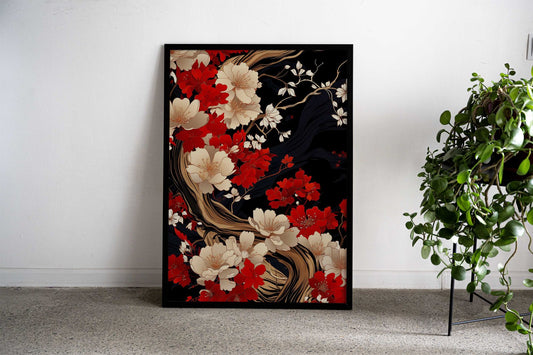 Blossoming Elegance Asian Style Poster | Wall Art for Home & Office | High-Quality Print