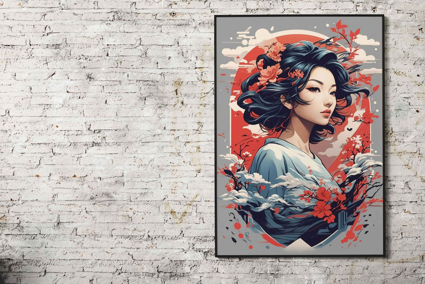 Blossoming Grace Asian Style Poster | Wall Art for Home & Office | High-Quality Print