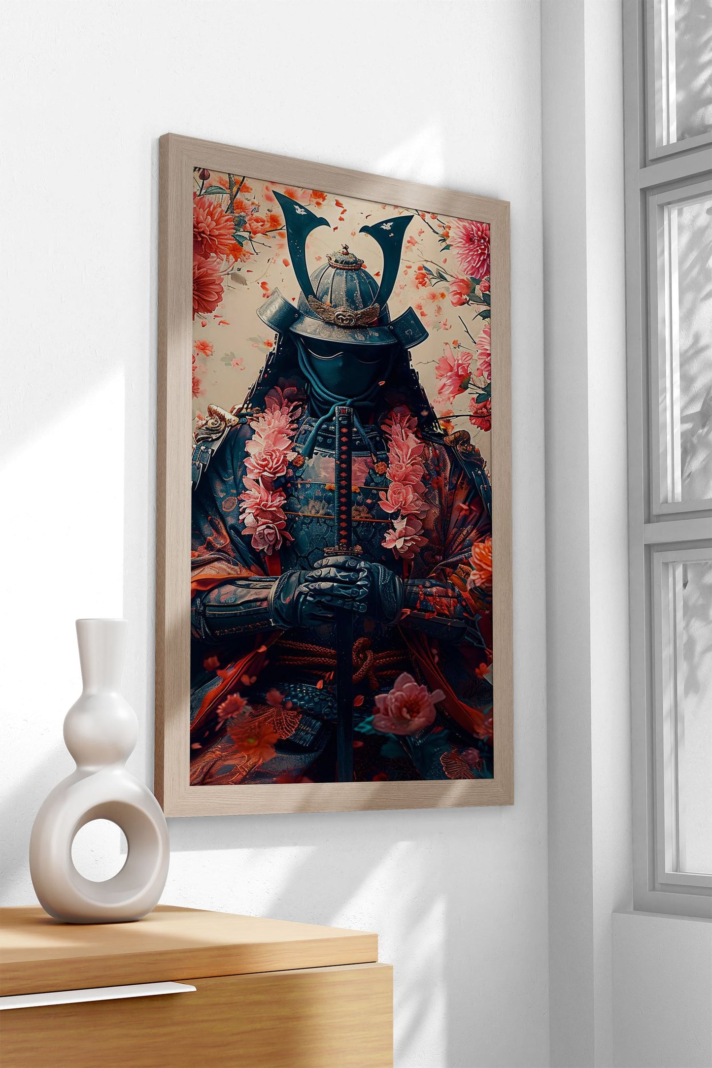 Blossoms and Blades Asian Style Poster | Wall Art for Home & Office | High-Quality Print