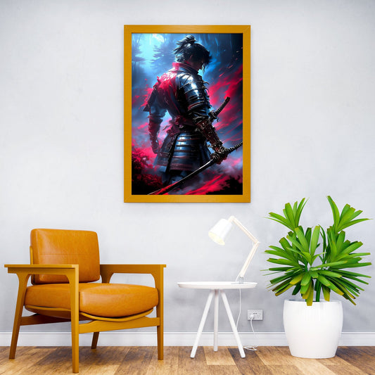 Blue Dark Samurai Asian Style Poster | Wall Art for Home & Office | High-Quality Print