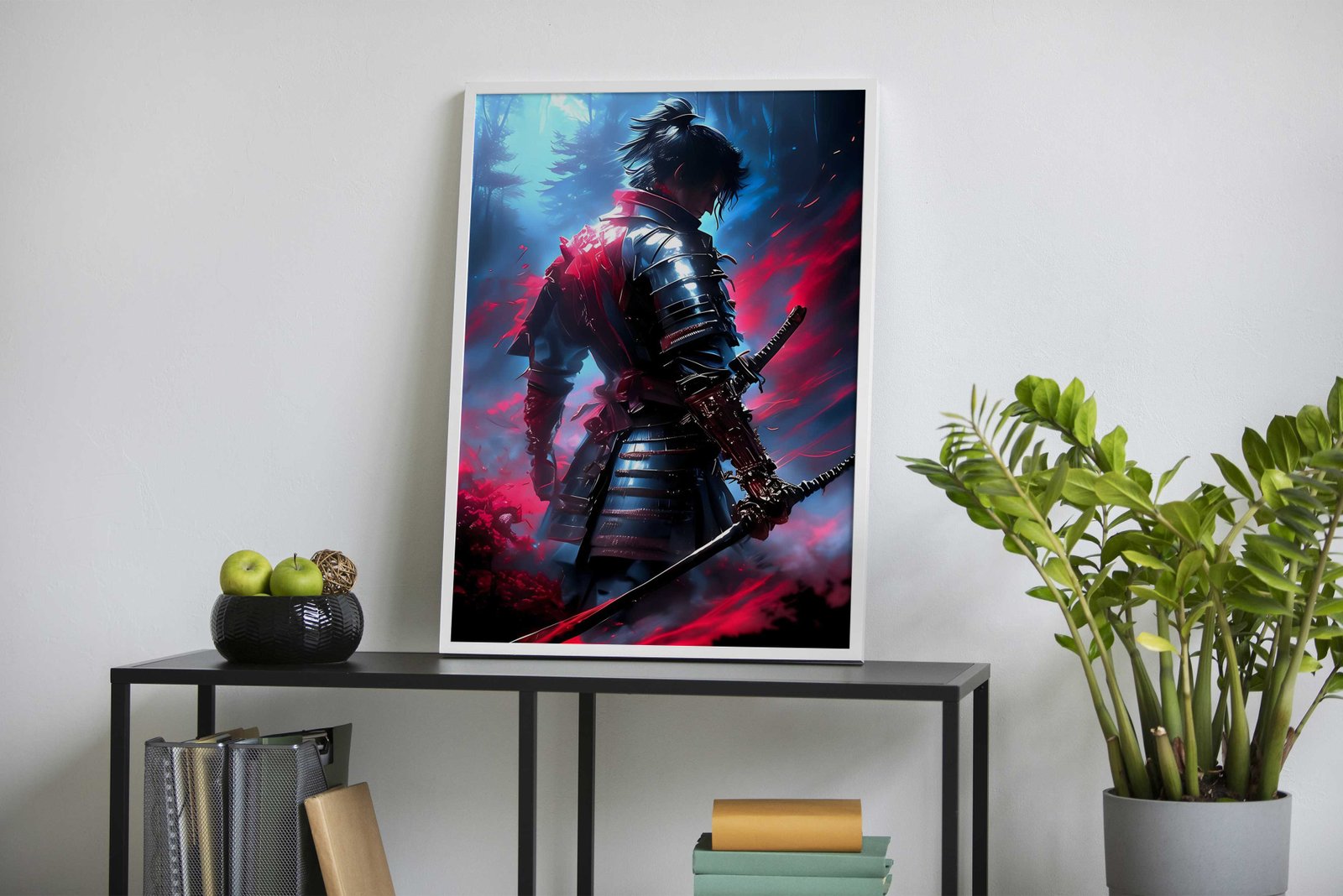 Blue Dark Samurai Asian Style Poster | Wall Art for Home & Office | High-Quality Print - High-quality vinyl skin wr