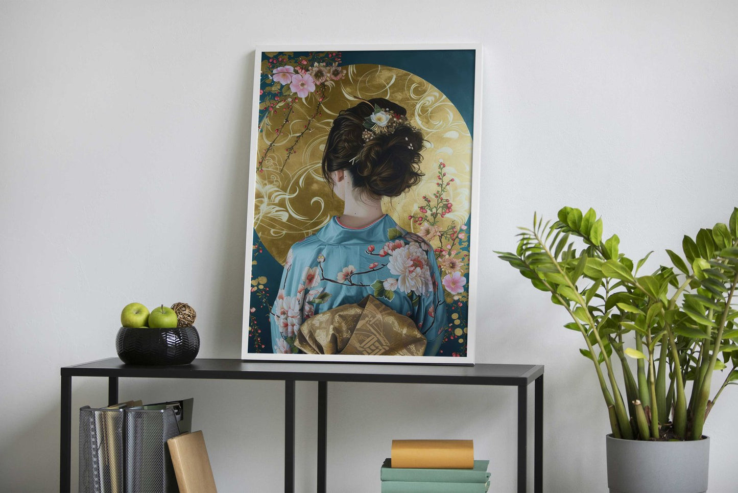 Blue Kimono Girl Japan Asian Style Poster | Wall Art for Home & Office | High-Quality Print
