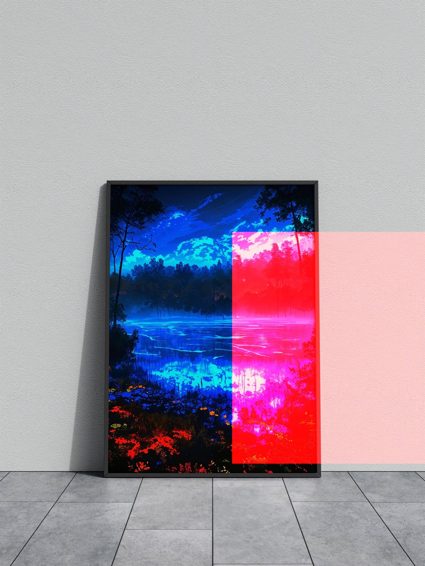 Blue Night Forest Asian Style Poster | Wall Art for Home & Office | High-Quality Print