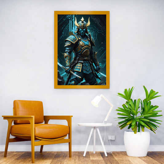 Blue Samurai Warrior Asian Style Poster | Wall Art for Home & Office | High-Quality Print