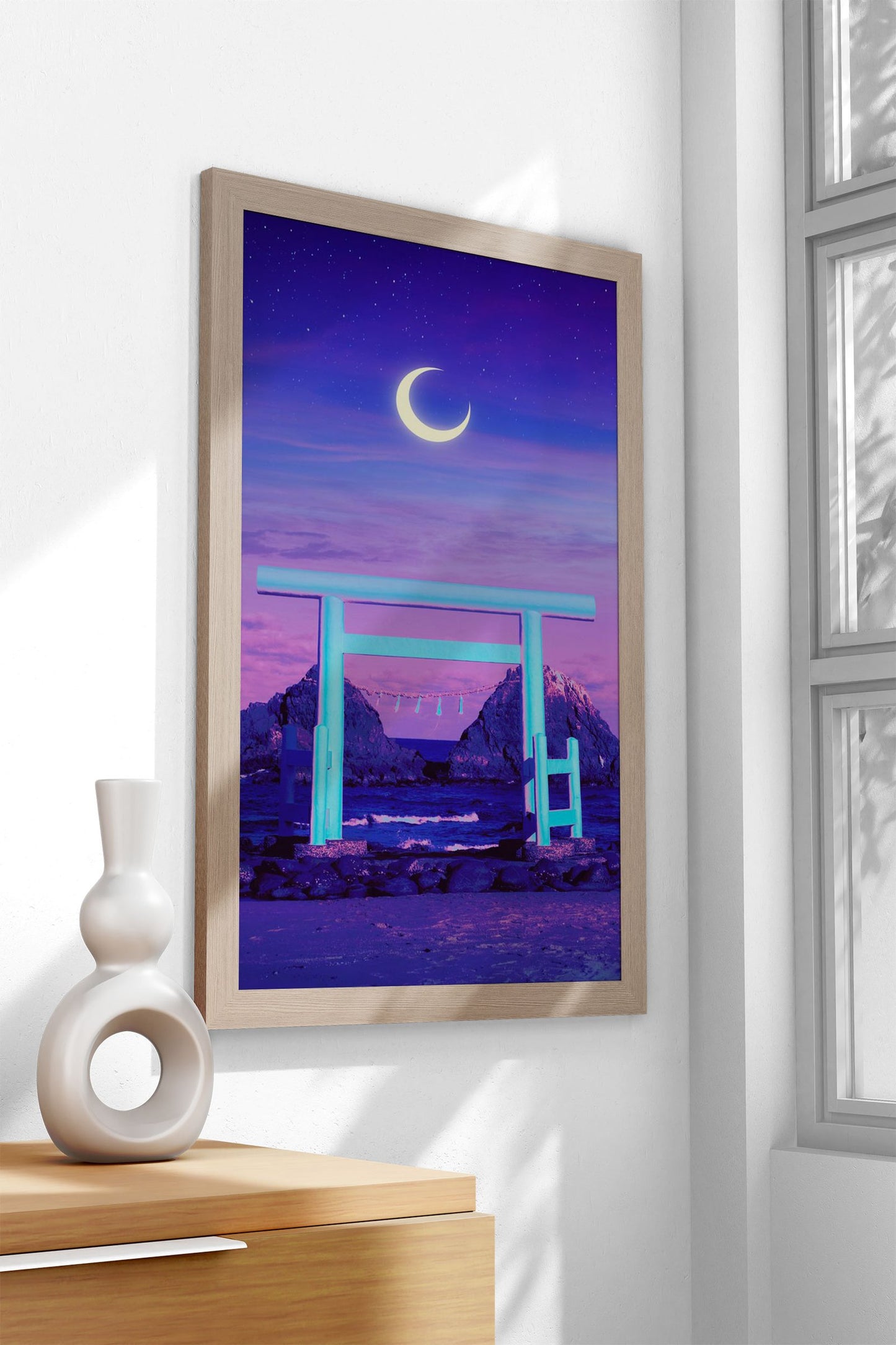 Blue Torii Asian Style Poster | Wall Art for Home & Office | High-Quality Print