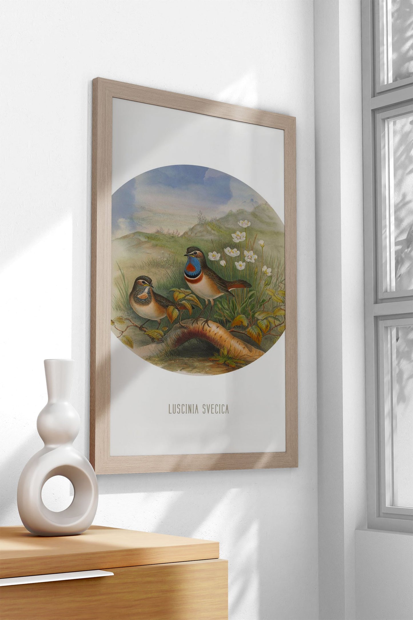 Bluethroat Bird Print Asian Style Poster | Wall Art for Home & Office | High-Quality Print
