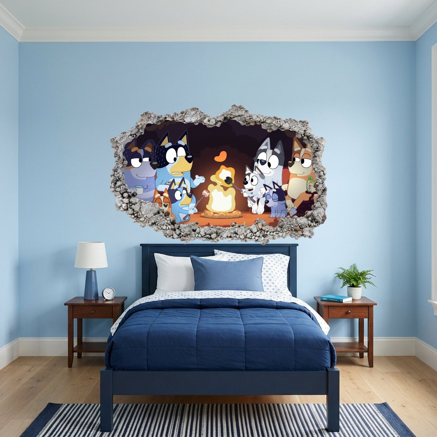 Bluey Bingo Bandit Chilli 3D Wall Hole Decal Playroom Art Decal 194