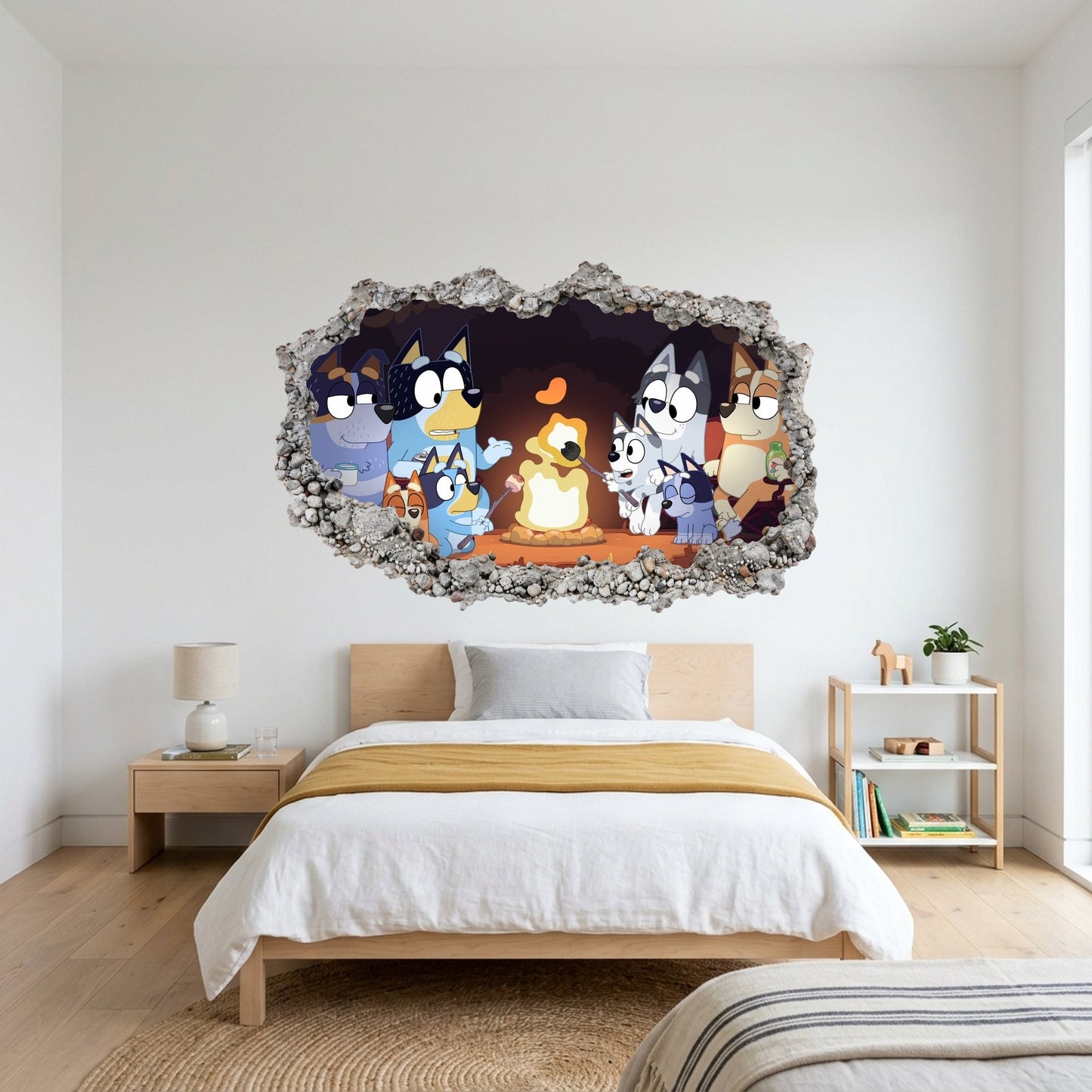 Bluey Bingo Bandit Chilli 3D Wall Hole Decal Playroom Art Decal 194