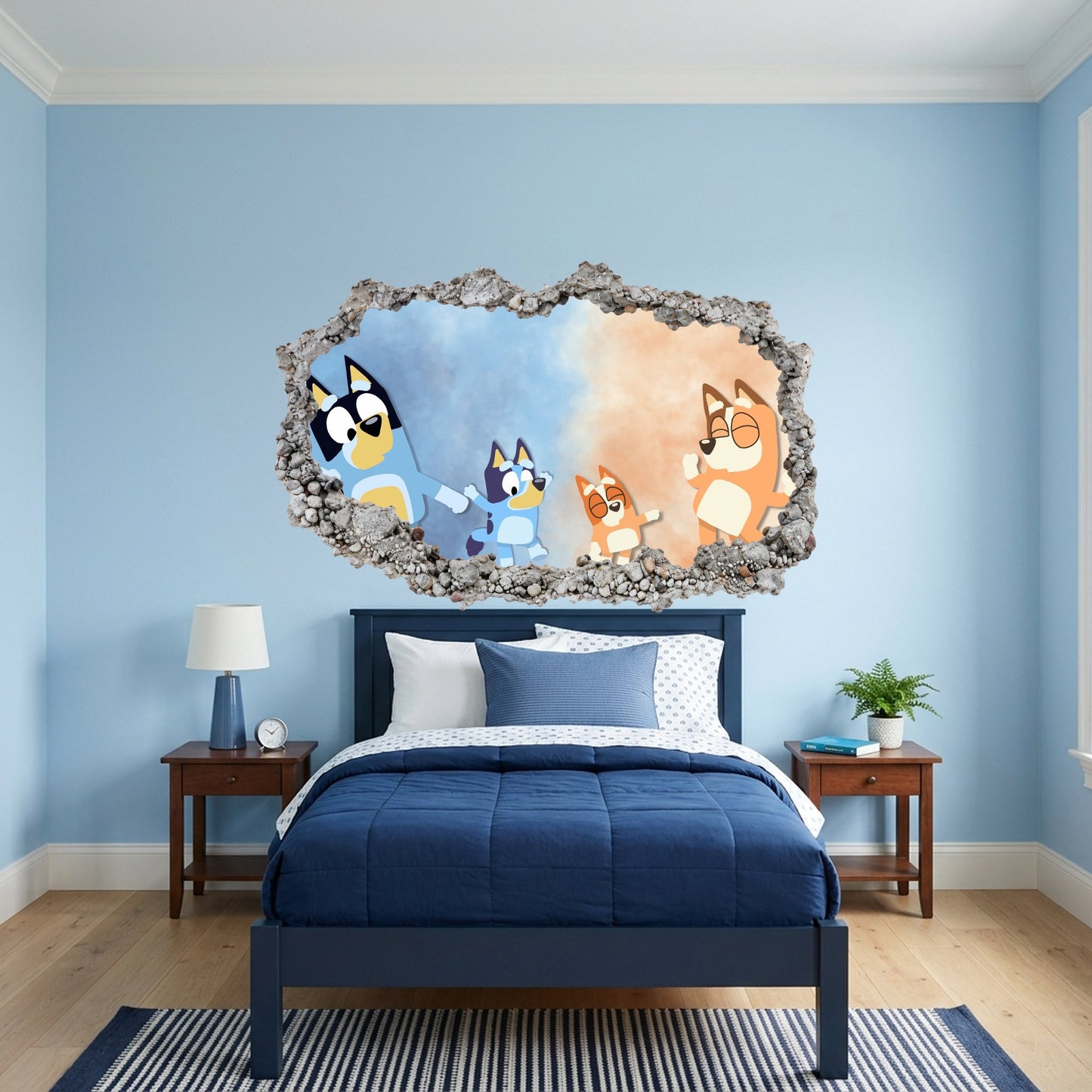 Bluey Cartoon Dog Nursery Wall Art Vinyl Mural 201