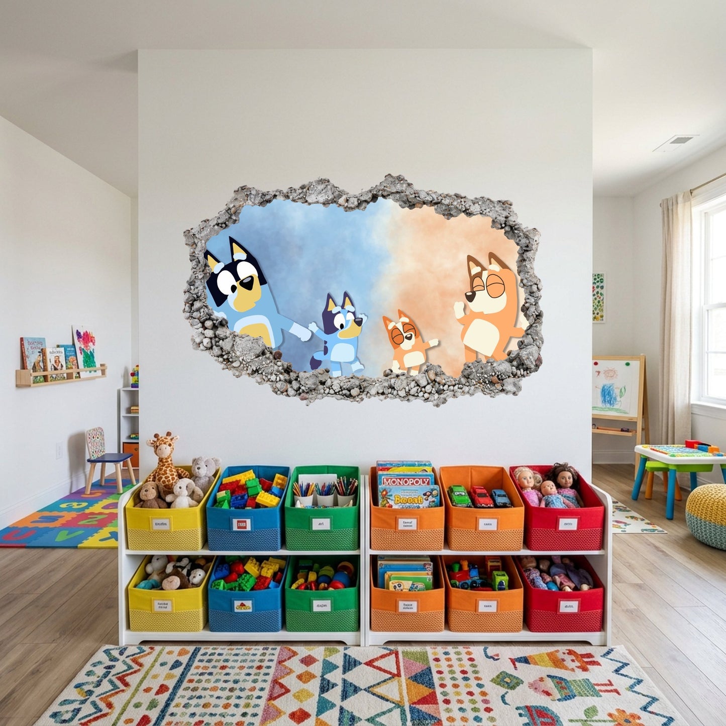 Bluey Cartoon Dog Nursery Wall Art Vinyl Mural 201