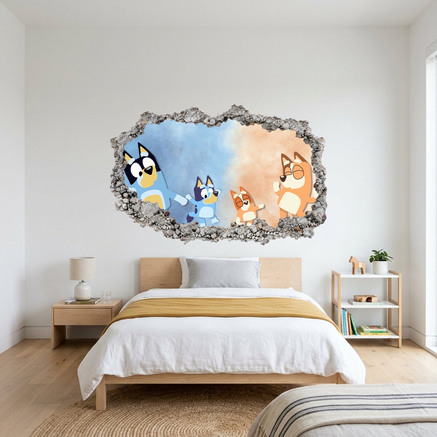 Bluey Cartoon Dog Nursery Wall Art Vinyl Mural 201