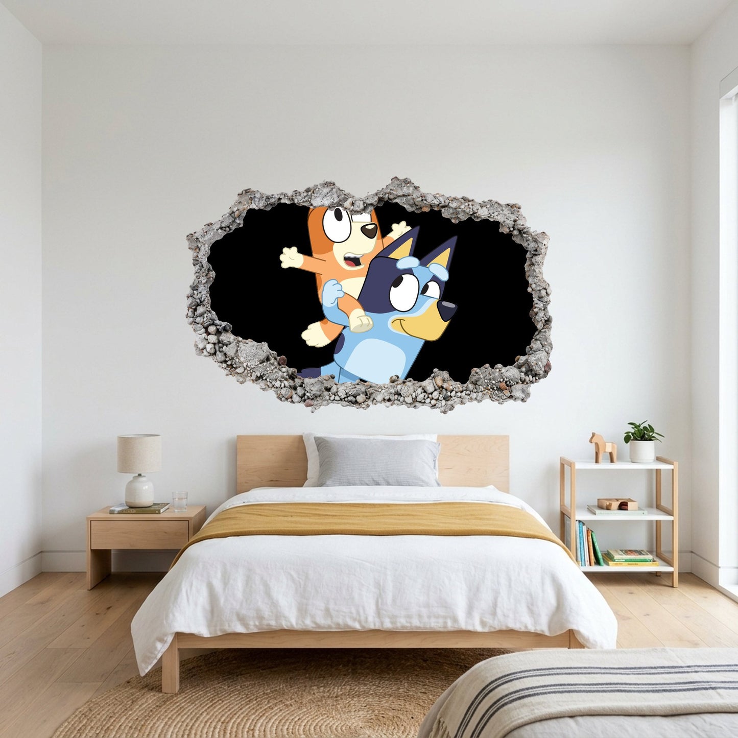 Bluey Family Kids TV Show 3D Effect Sticker Smashed Brick Decal 211