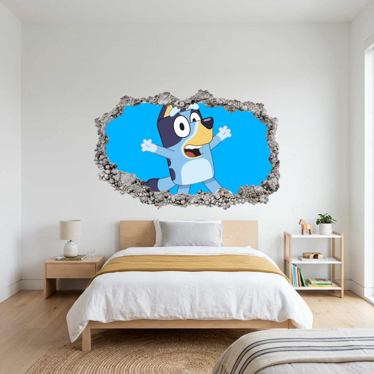 Bluey Family Kids TV Show Vinyl Mural Smashed Brick Decal 214