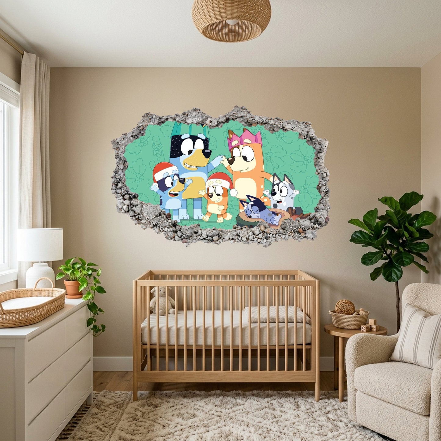 Bluey Family Kids TV Show Wall Art Sticker Nursery Wall Art 192