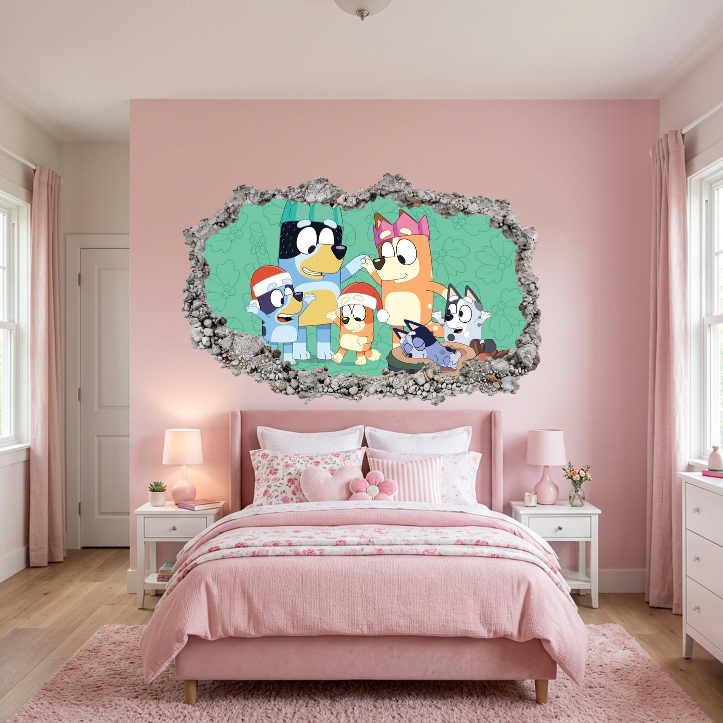Bluey Family Kids TV Show Wall Art Sticker Nursery Wall Art 192