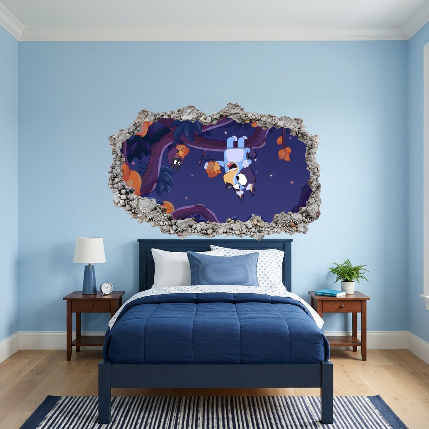 Bluey Family Kids TV Show Wall Art Sticker Smashed Brick Decal 215