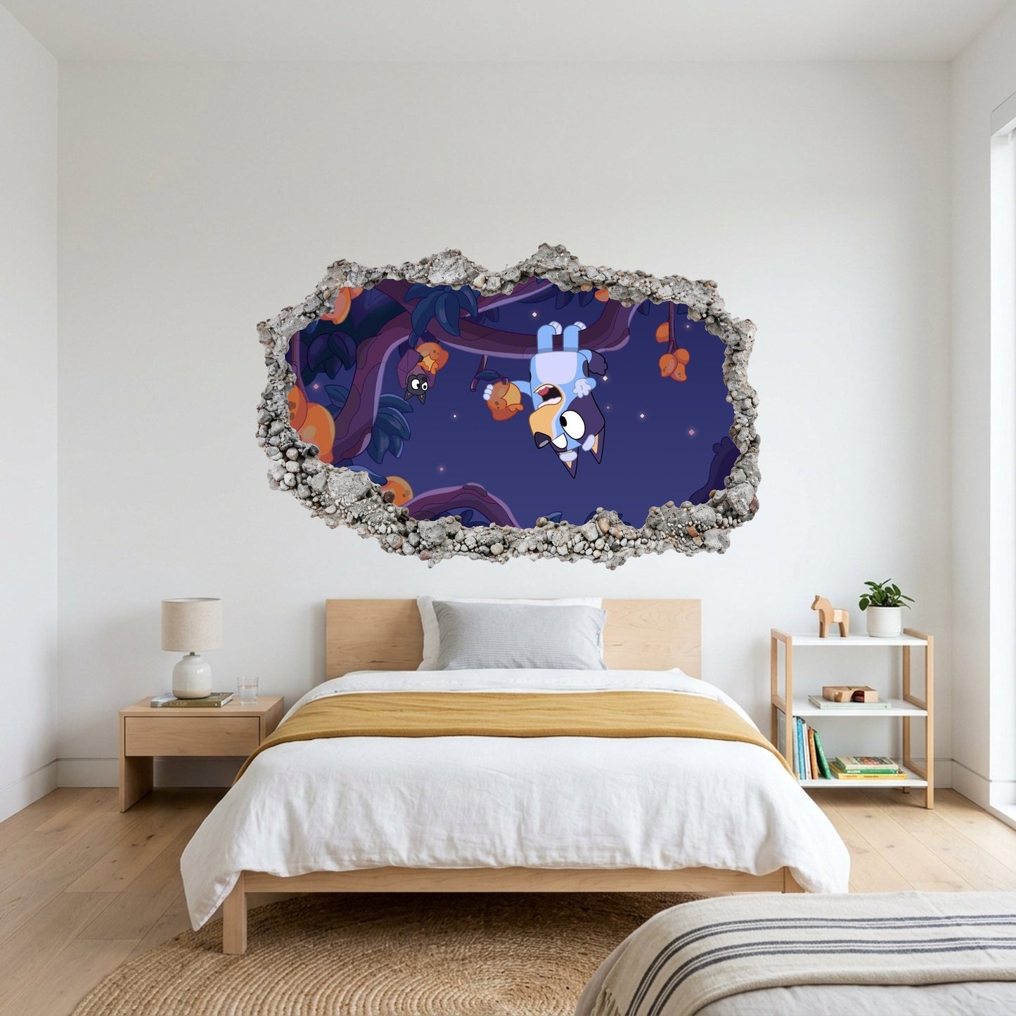 Bluey Family Kids TV Show Wall Art Sticker Smashed Brick Decal 215