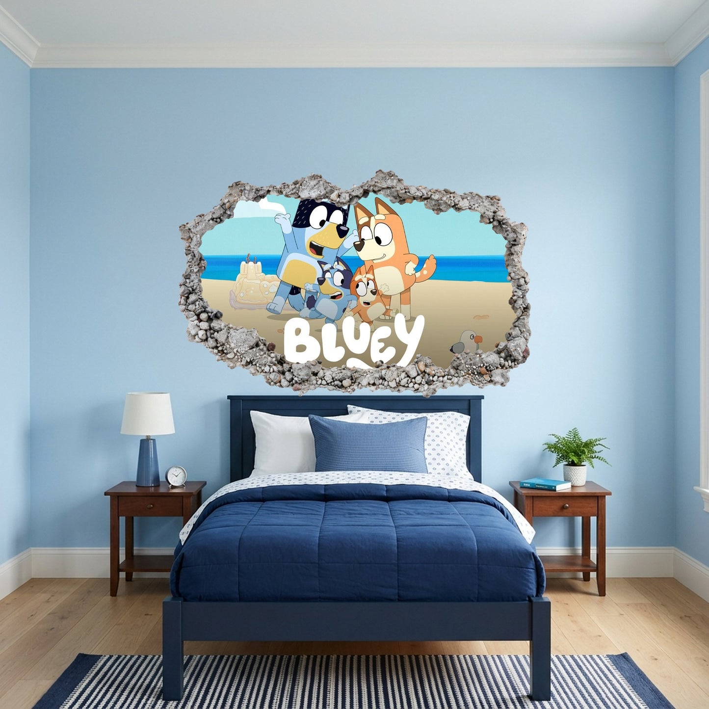 Bluey and Bingo Kids Show 3D Effect Sticker 3D Wall Hole Decal 198