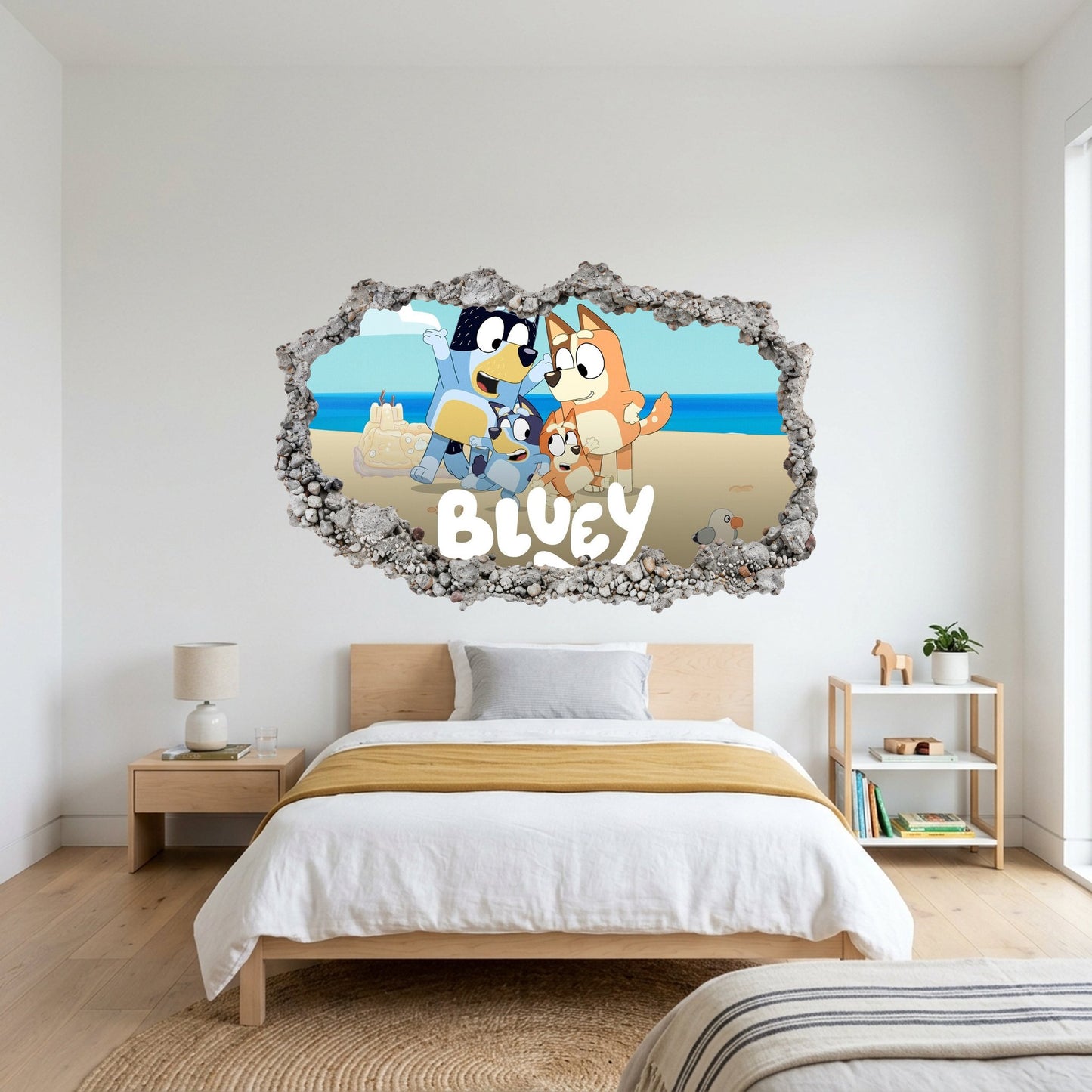 Bluey and Bingo Kids Show 3D Effect Sticker 3D Wall Hole Decal 198