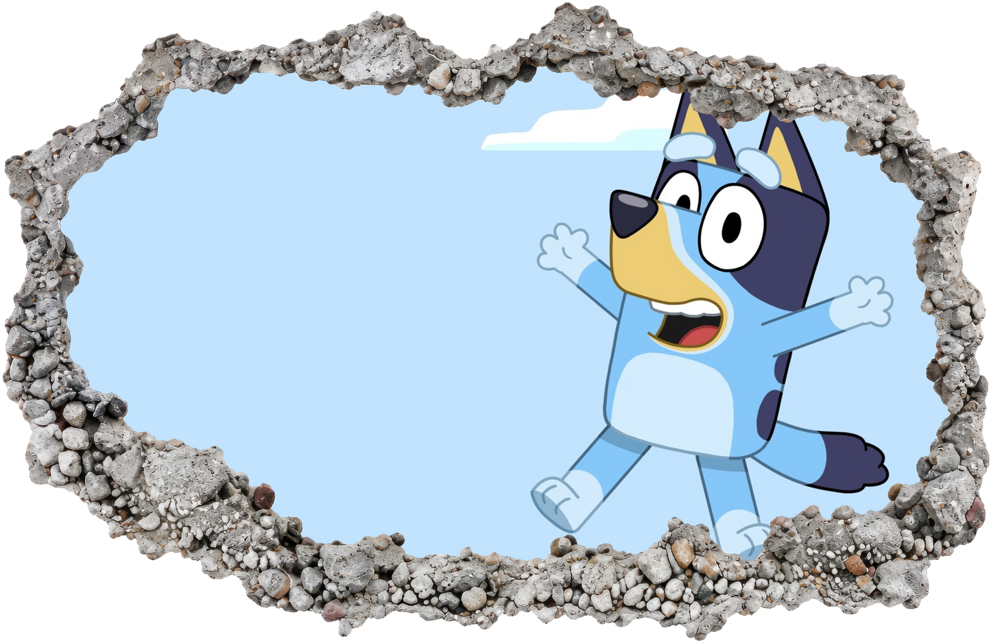 Bluey and Bingo Kids Show 3D Smashed Wall Decal 3D Wall Hole Decal 203