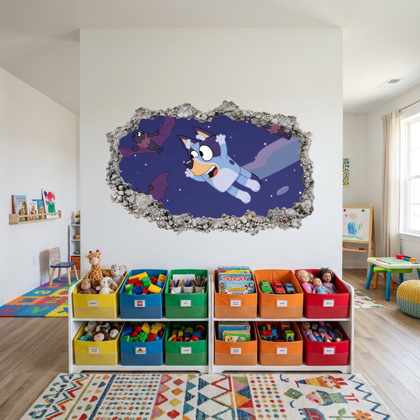Bluey and Bingo Kids Show Bedroom Decor Vinyl Mural 210