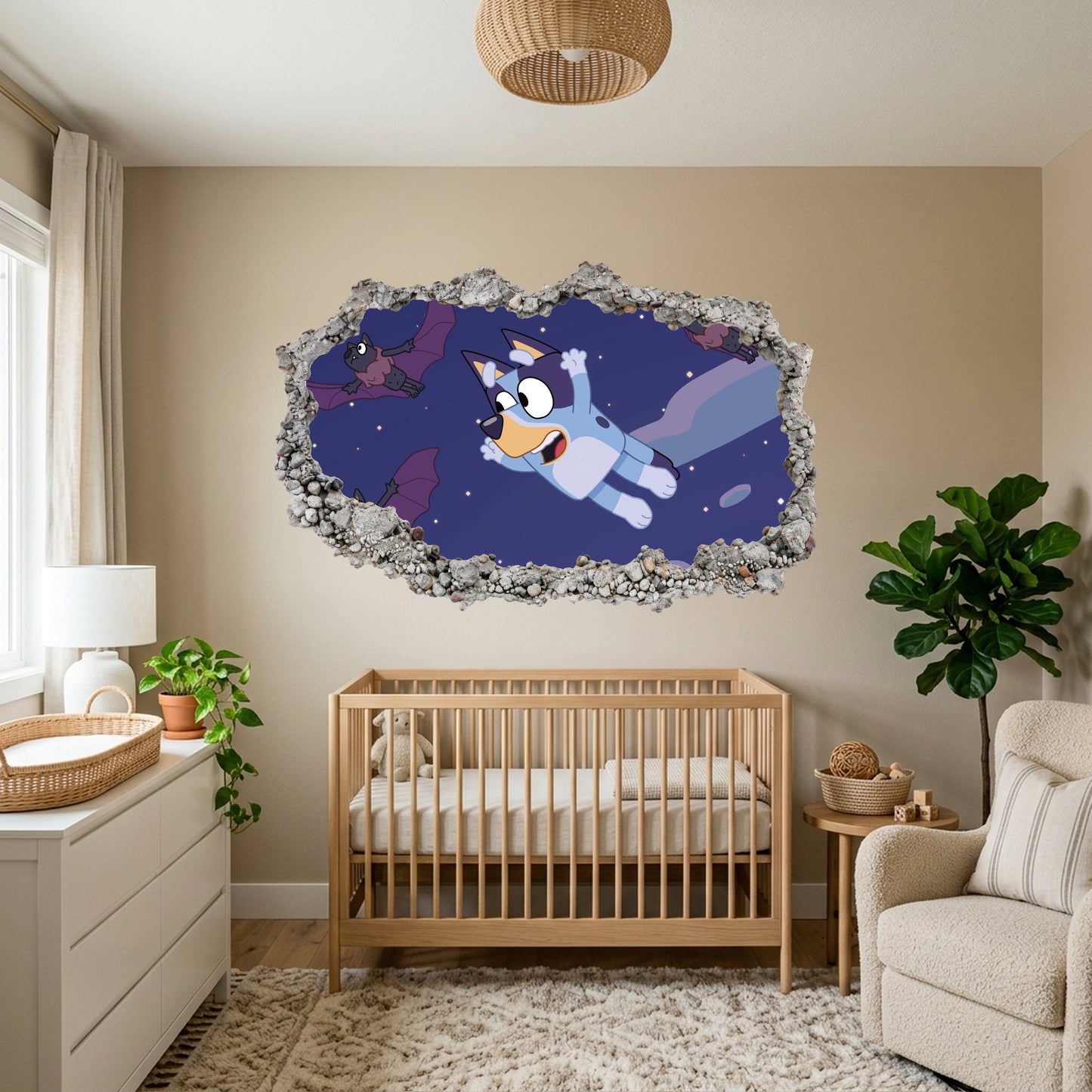 Bluey and Bingo Kids Show Bedroom Decor Vinyl Mural 210
