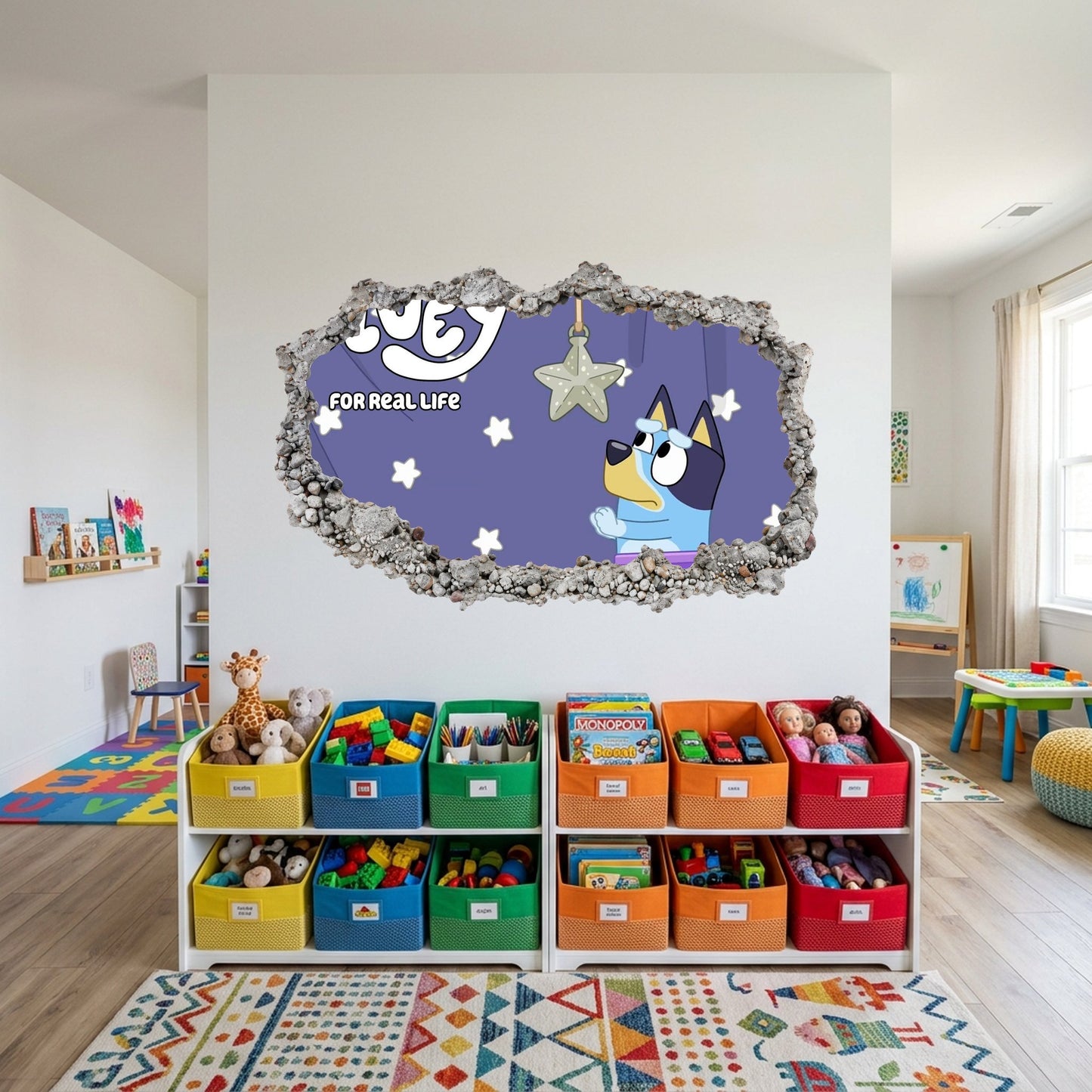 Bluey and Bingo Kids Show Playroom Art Decal Vinyl Mural 208