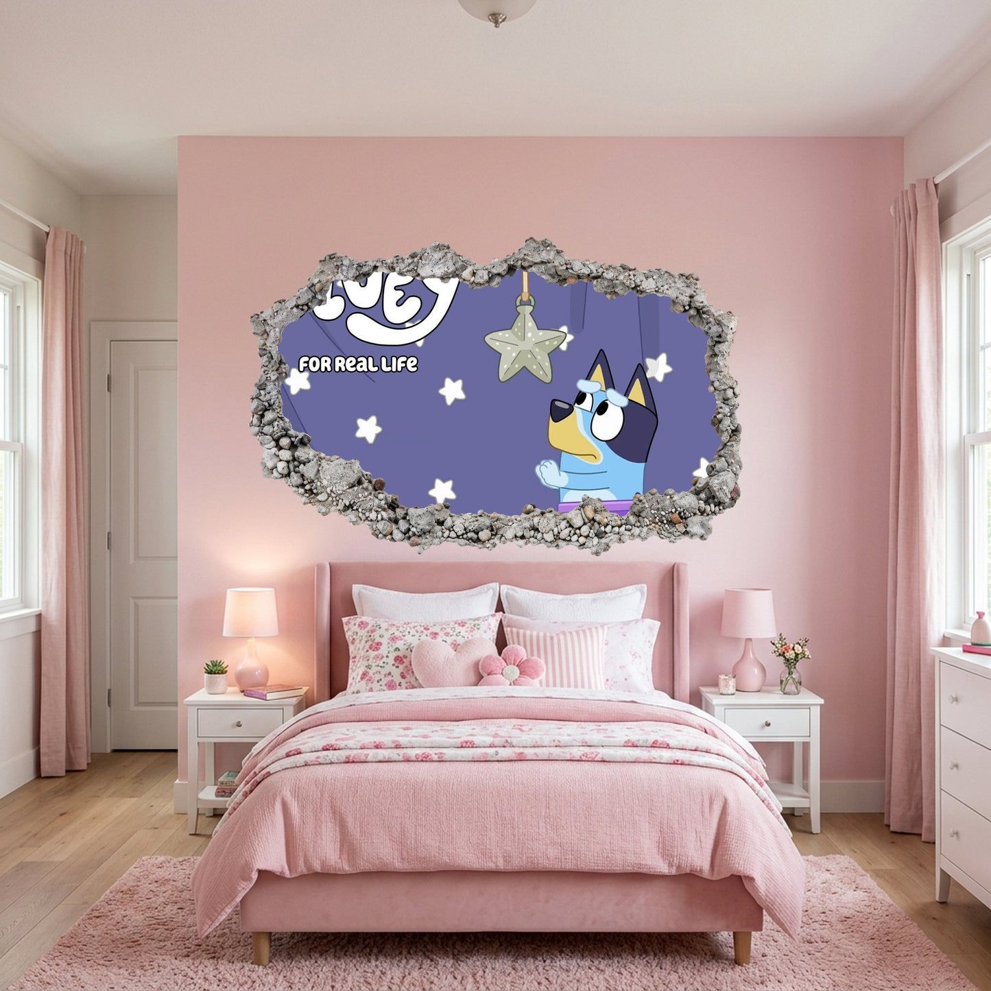 Bluey and Bingo Kids Show Playroom Art Decal Vinyl Mural 208