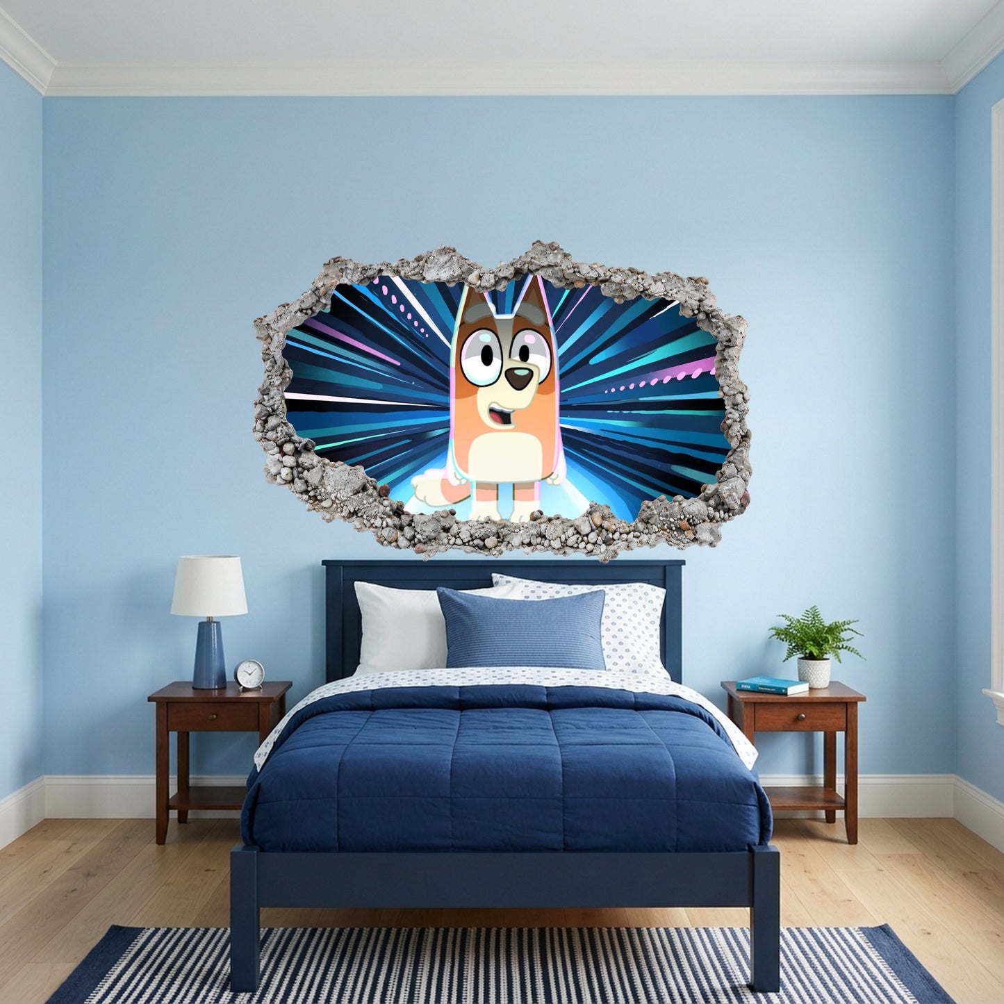 Bluey and Bingo Kids Show Smashed Brick Decal Playroom Art Decal 213