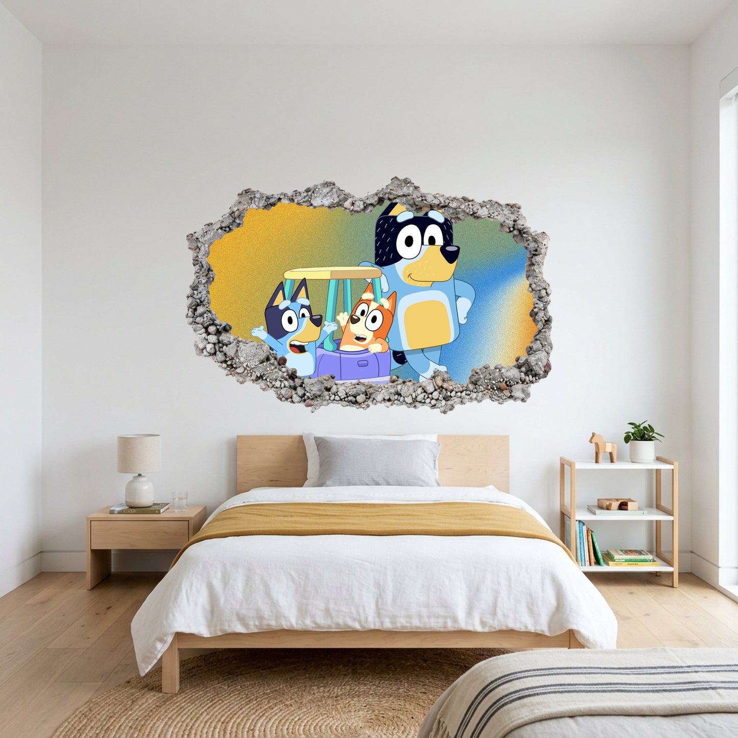 Bluey and Bingo Kids Show Vinyl Mural 3D Effect Sticker 202