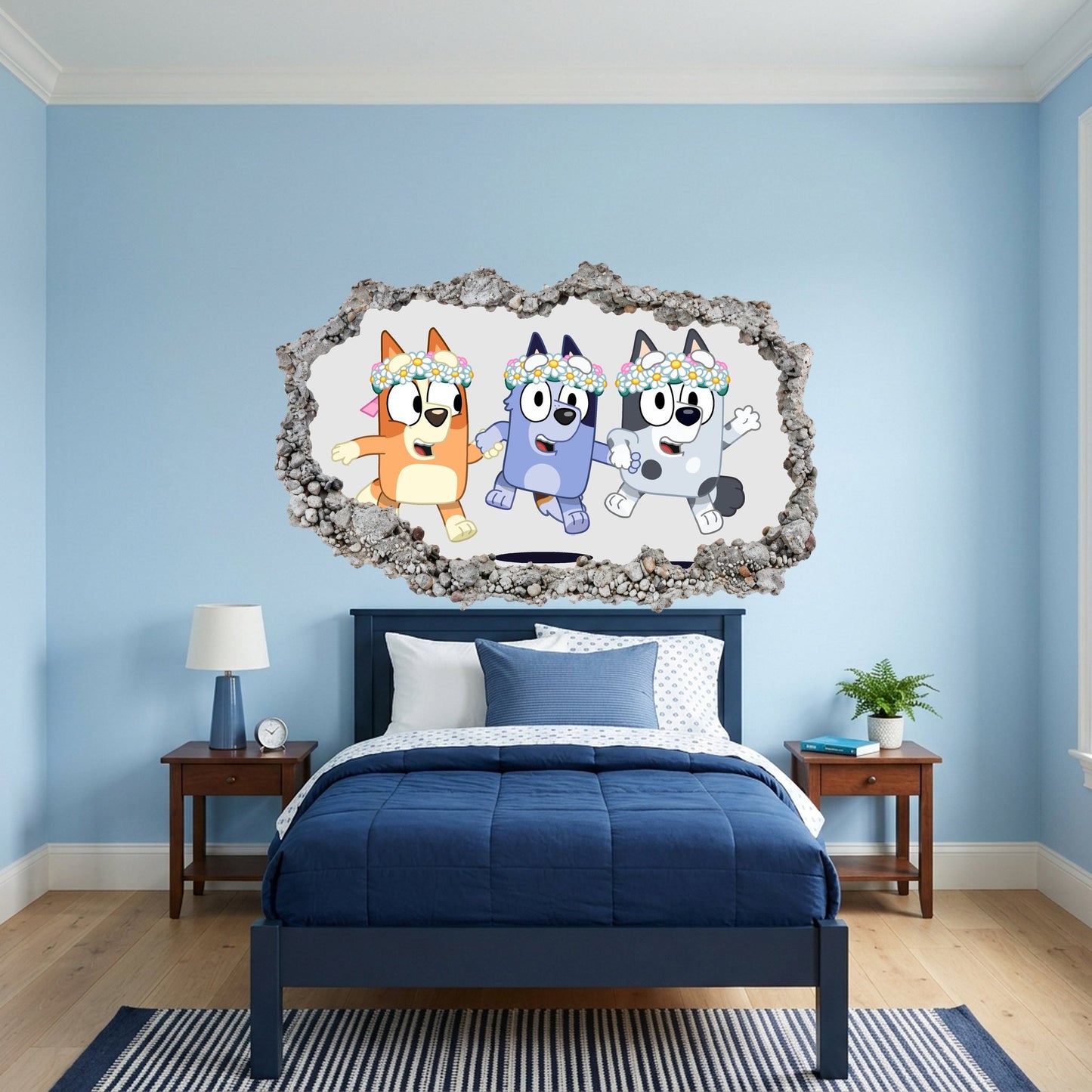 Bluey and Bingo Kids Show Wall Art Sticker Vinyl Mural 204