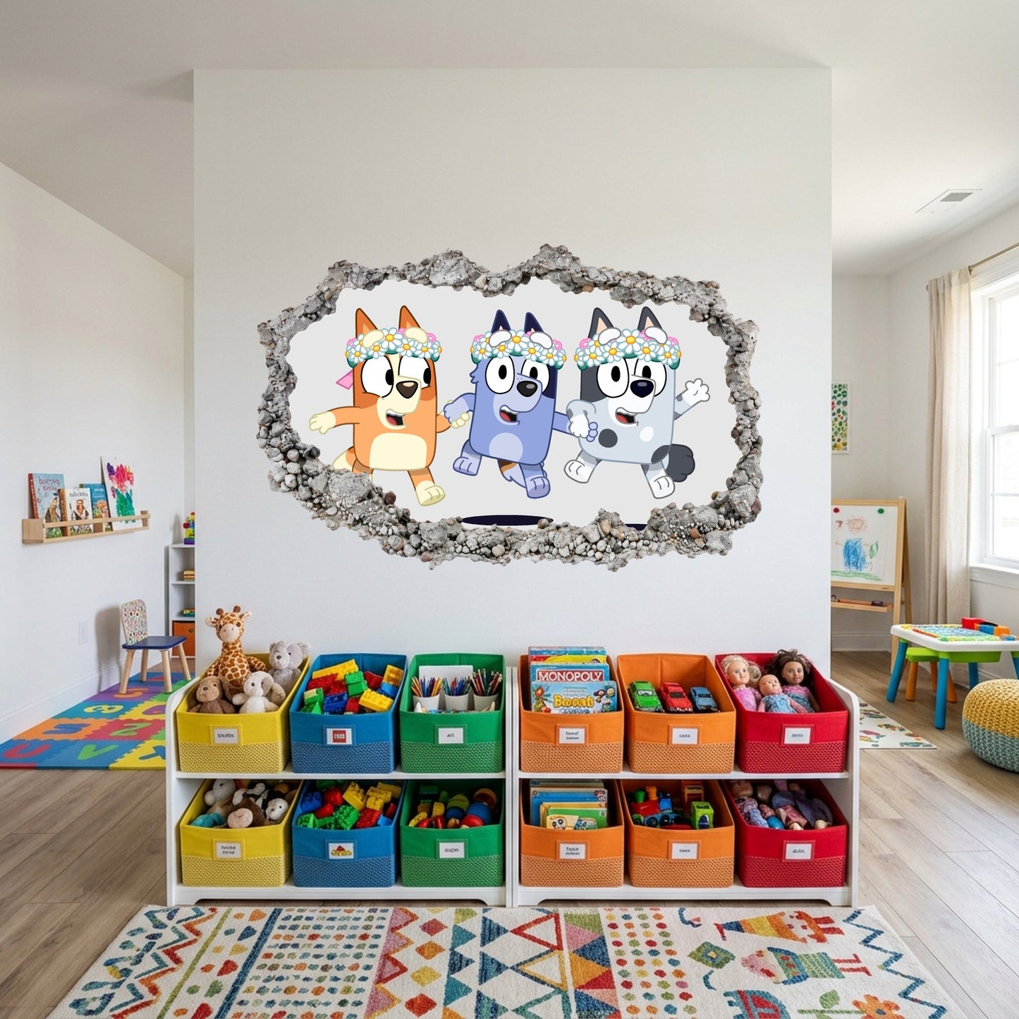 Bluey and Bingo Kids Show Wall Art Sticker Vinyl Mural 204