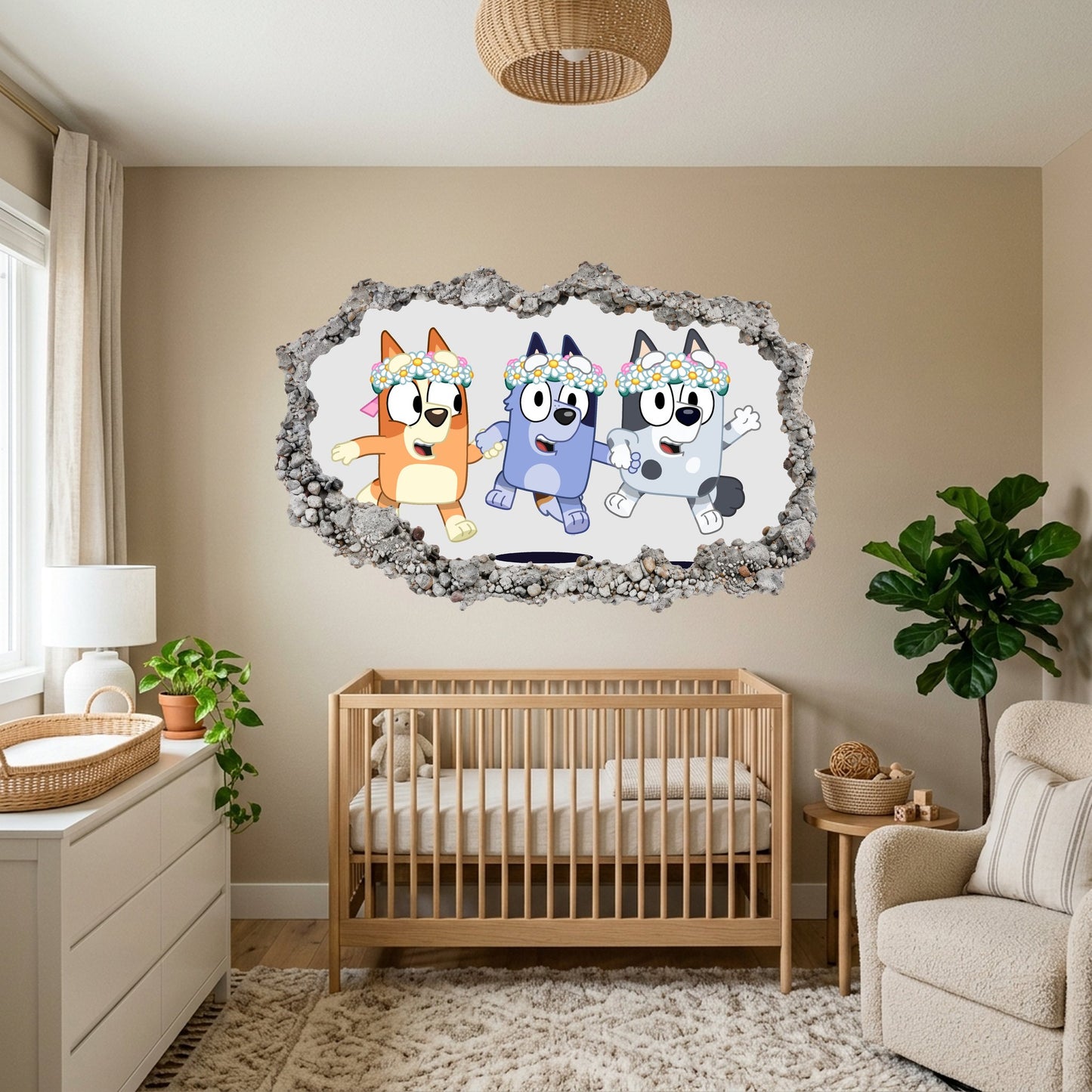 Bluey and Bingo Kids Show Wall Art Sticker Vinyl Mural 204