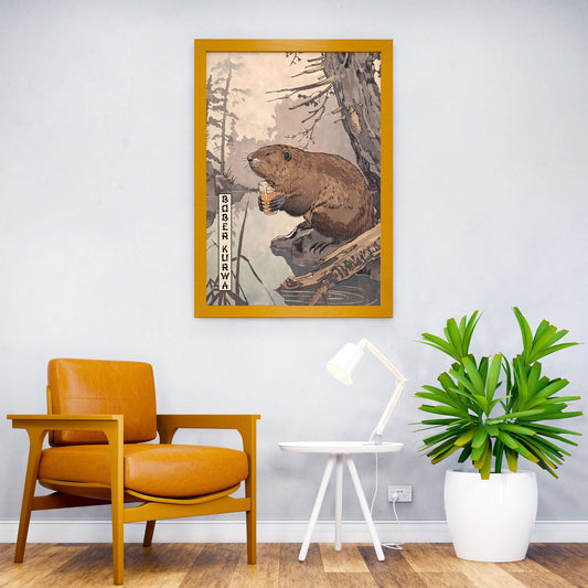 Bober Kurwa Woodblock Art Asian Style Poster | Wall Art for Home & Office | High-Quality Print - High-quality vinyl