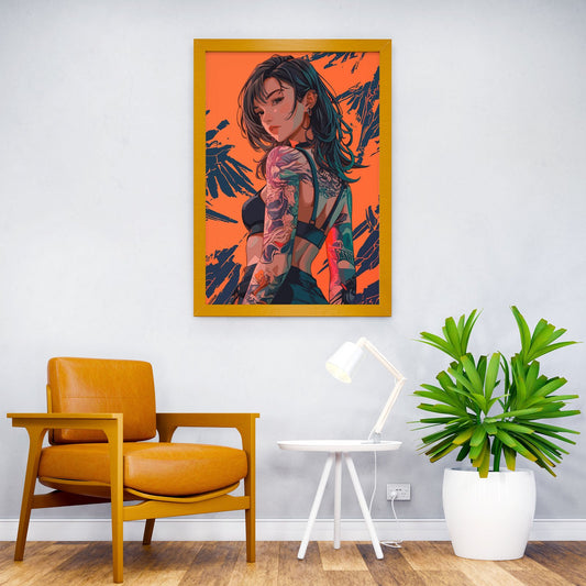 Body Tattoo Female Asian Style Poster | Wall Art for Home & Office | High-Quality Print - High-quality vinyl skin w