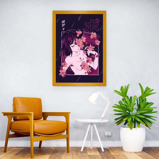 Body flowers Asian Style Poster | Wall Art for Home & Office | High-Quality Print - High-quality vinyl skin wrap de