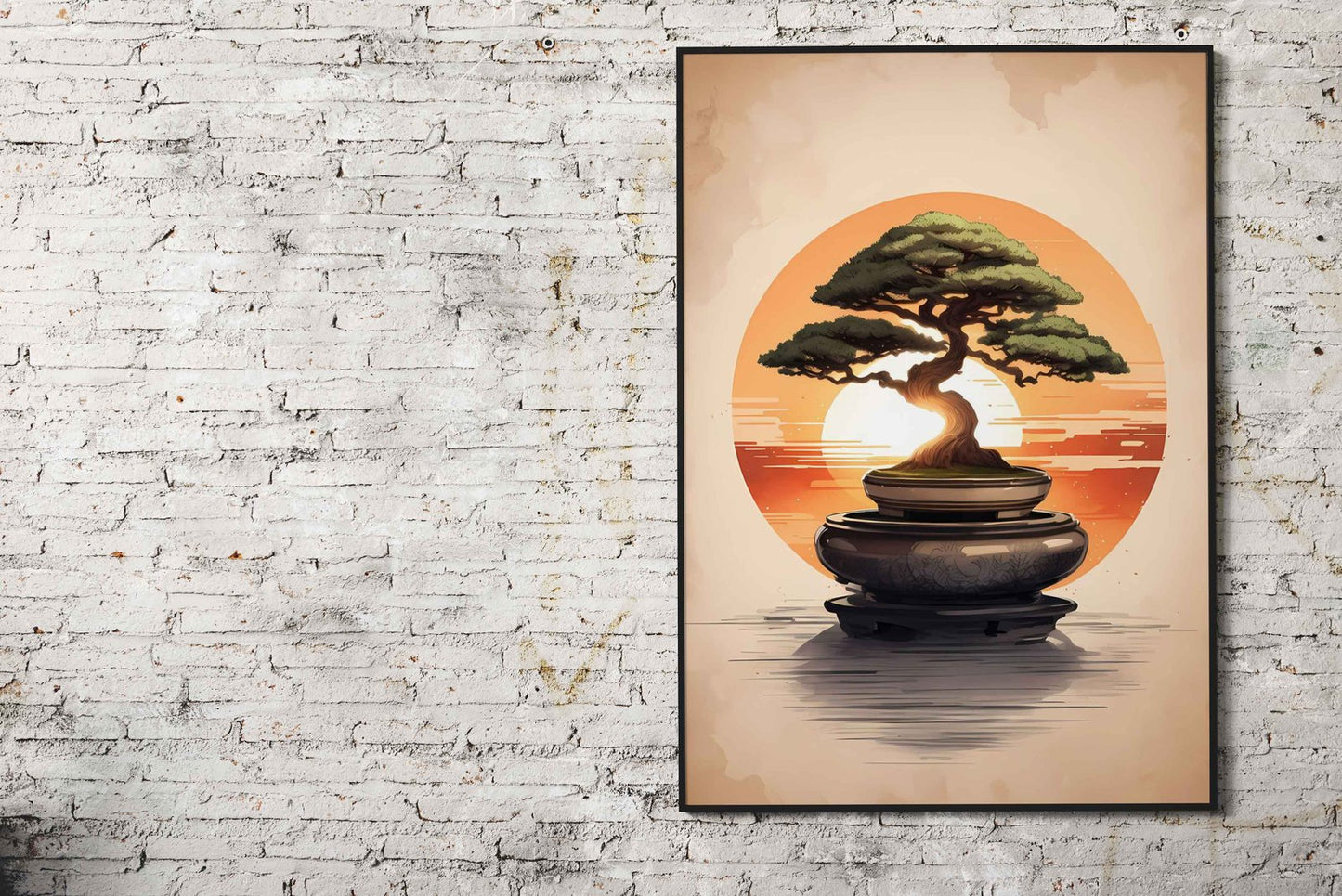 Bonsai Sunset Asian Style Poster | Wall Art for Home & Office | High-Quality Print - High-quality vinyl skin wrap d