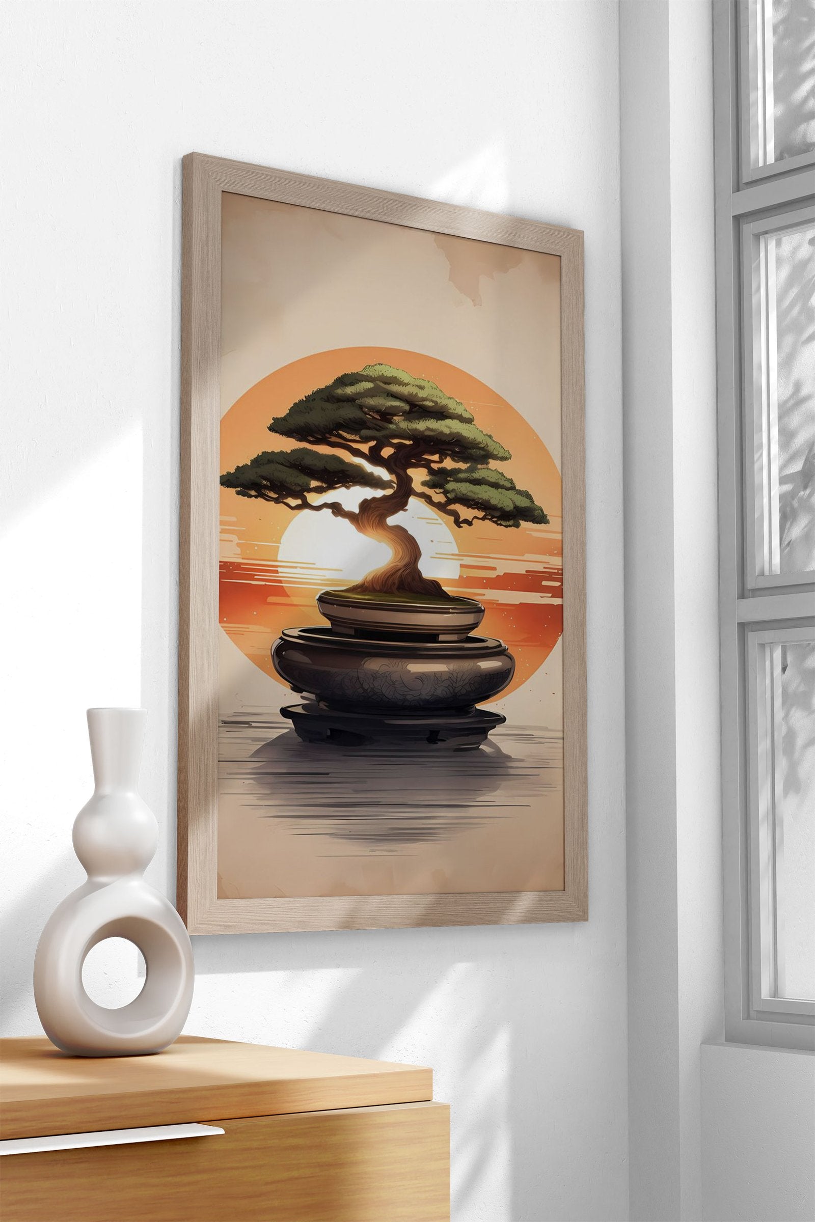 Bonsai Sunset Asian Style Poster | Wall Art for Home & Office | High-Quality Print - High-quality vinyl skin wrap d