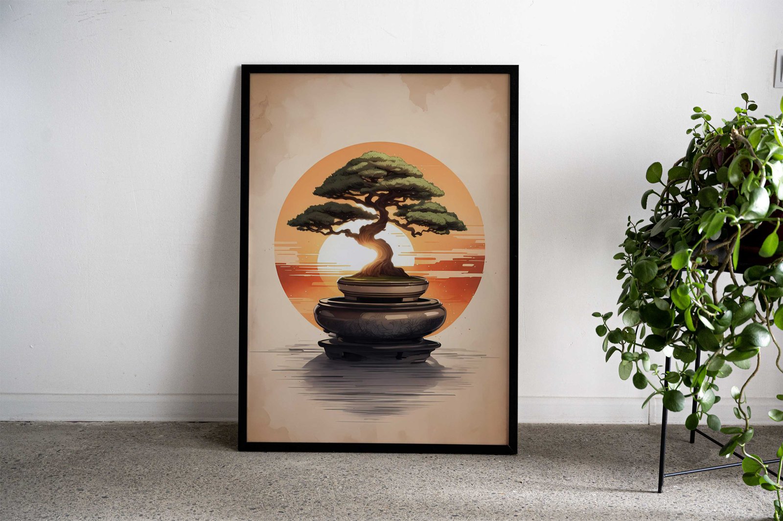 Bonsai Sunset Asian Style Poster | Wall Art for Home & Office | High-Quality Print - High-quality vinyl skin wrap d