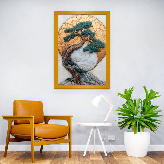 Bonsai Tree Art Asian Style Poster | Wall Art for Home & Office | High-Quality Print - High-quality vinyl skin wrap