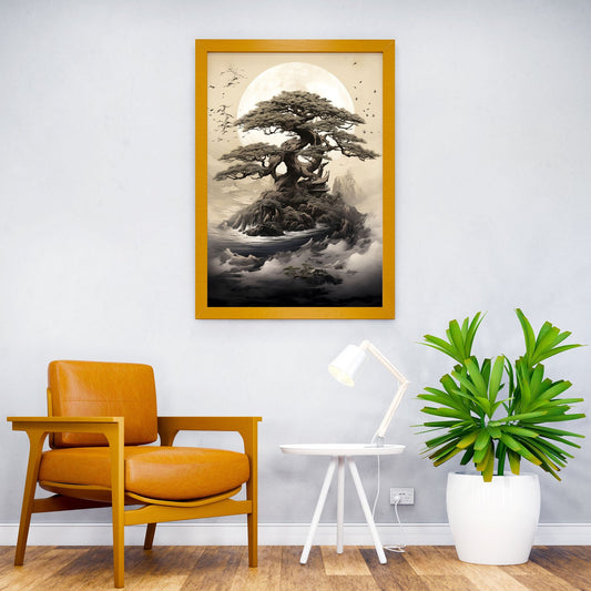 Bonsai Tree Island Asian Style Poster | Wall Art for Home & Office | High-Quality Print - High-quality vinyl skin w