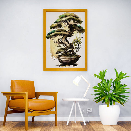 Bonsai tree minimal art Asian Style Poster | Wall Art for Home & Office | High-Quality Print - High-quality vinyl s