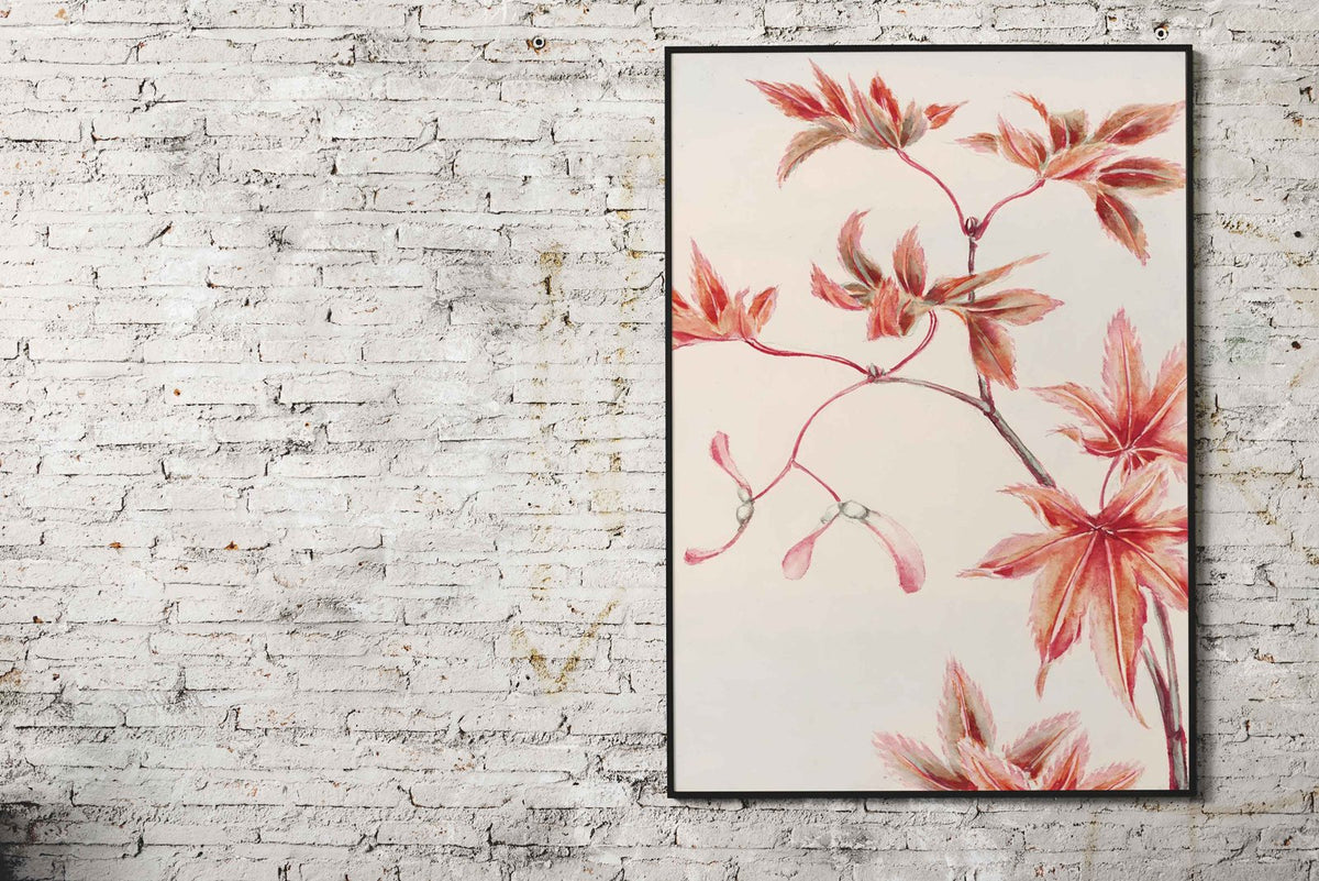 Branch of Maple Tree Asian Style Poster | Wall Art for Home & Office | High-Quality Print - High-quality vinyl skin