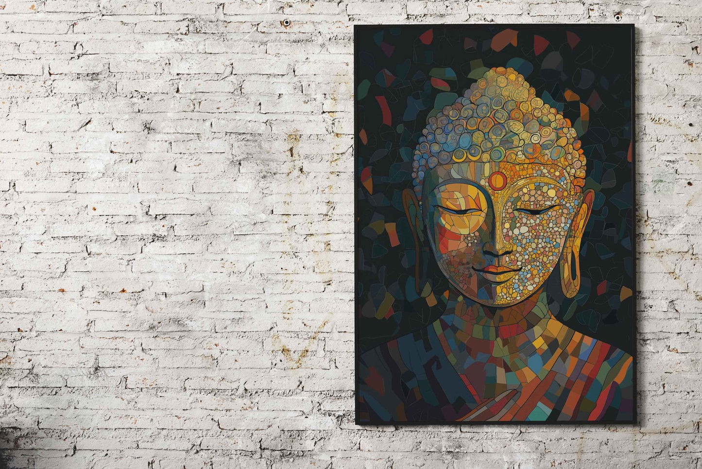 Buddha Cubism Mosaic Art Asian Style Poster | Wall Art for Home & Office | High-Quality Print